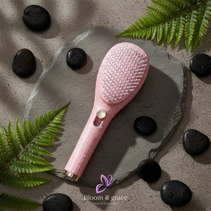 Bloom and grace Self-Cleaning Anti-Static Hair Brush | Massage & Styling Brush with Retractable Rotary Lift Comb for Easy Cleaning Upto