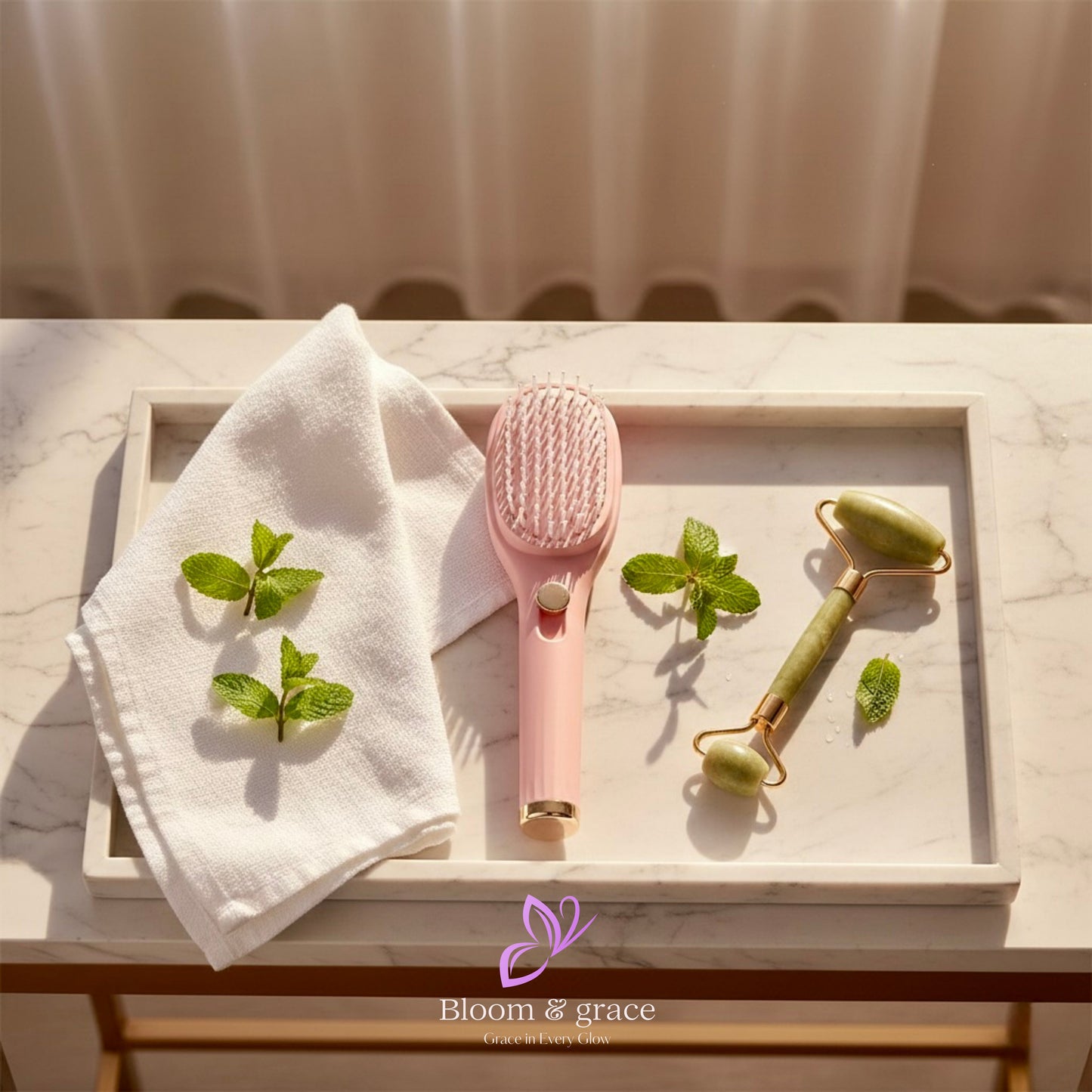 Bloom and grace Self-Cleaning Anti-Static Hair Brush | Massage & Styling Brush with Retractable Rotary Lift Comb for Easy Cleaning Upto